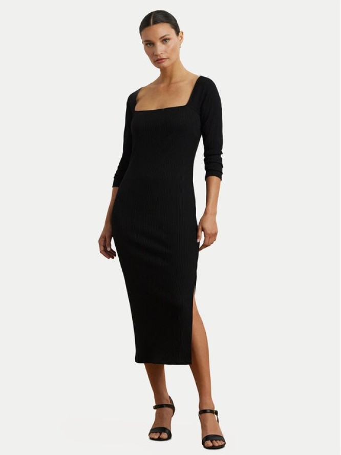 LAUREN RALPH LAUREN Sukienka dzianinowa 200978539001 Czarny Slim Fit