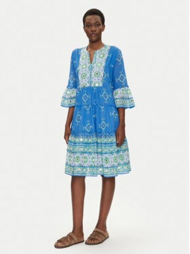 Iconique Sukienka letnia IC25-091 Niebieski Regular Fit