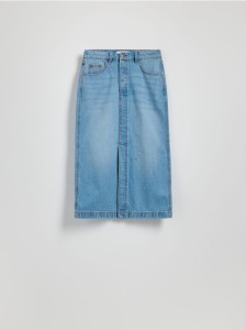 Jeansowa spódnica midi - niebieski