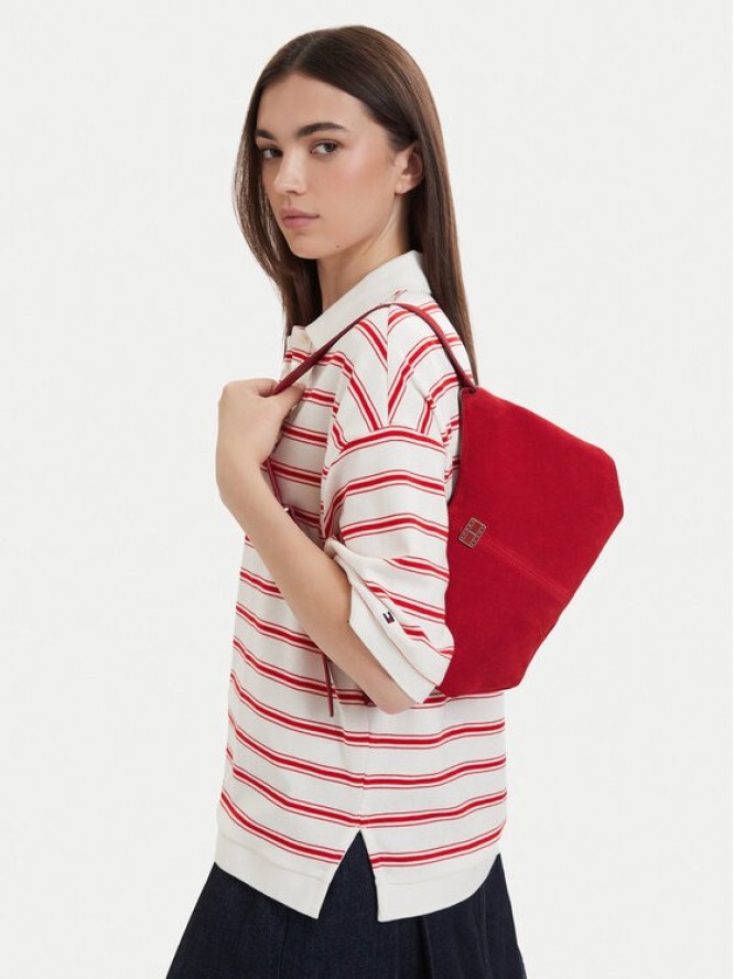 Tommy Jeans Torebka Tjw Slouchy Suede Shoulder Bag AW0AW18859 Czerwony