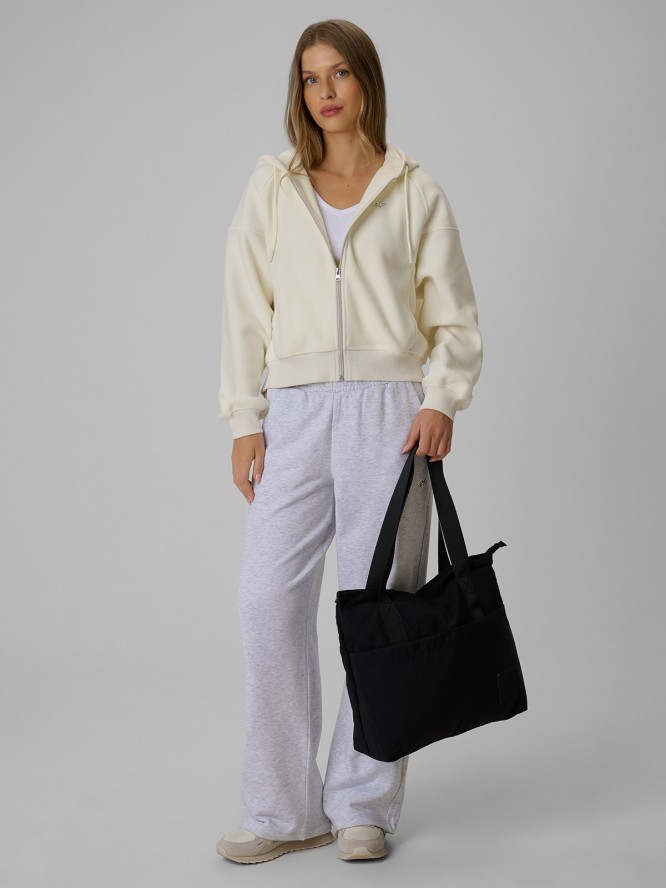 4F Bluza loose z kapturem damska - biała L