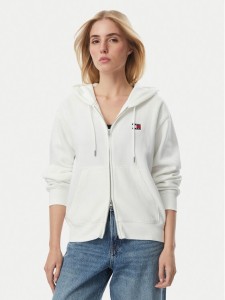 Tommy Jeans Bluza Badge DW0DW23529 Kremowy Regular Fit