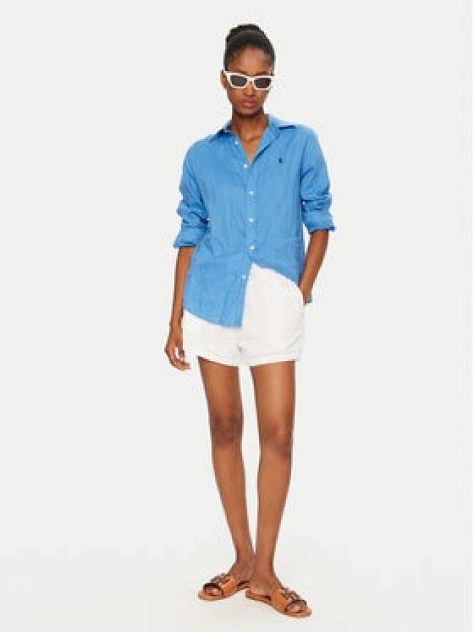 Seafolly Szorty materiałowe Crinkle 55429-SH Biały Regular Fit