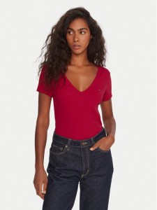 Tommy Jeans T-Shirt Essential DW0DW17385 Różowy Slim Fit