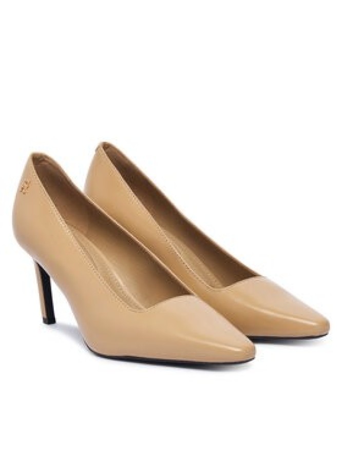Tommy Hilfiger Szpilki Squared Toe High Heel Lth Pump FW0FW09510 Brązowy jasny