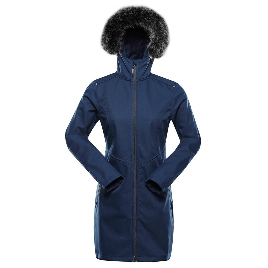 Płaszcz damski softshellowy z futerkiem Alpine Pro Ibora