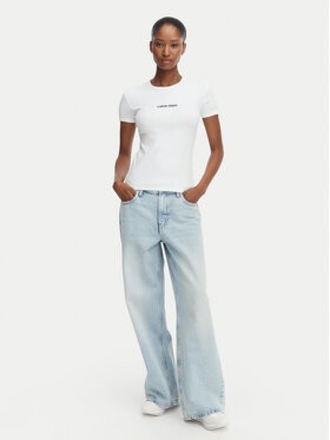 Calvin Klein Jeans T-Shirt LV047G816G Biały Slim Fit