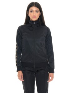 Damskie bluzy z triacetatu z paskami z logo Leone 1947 Gold Studs