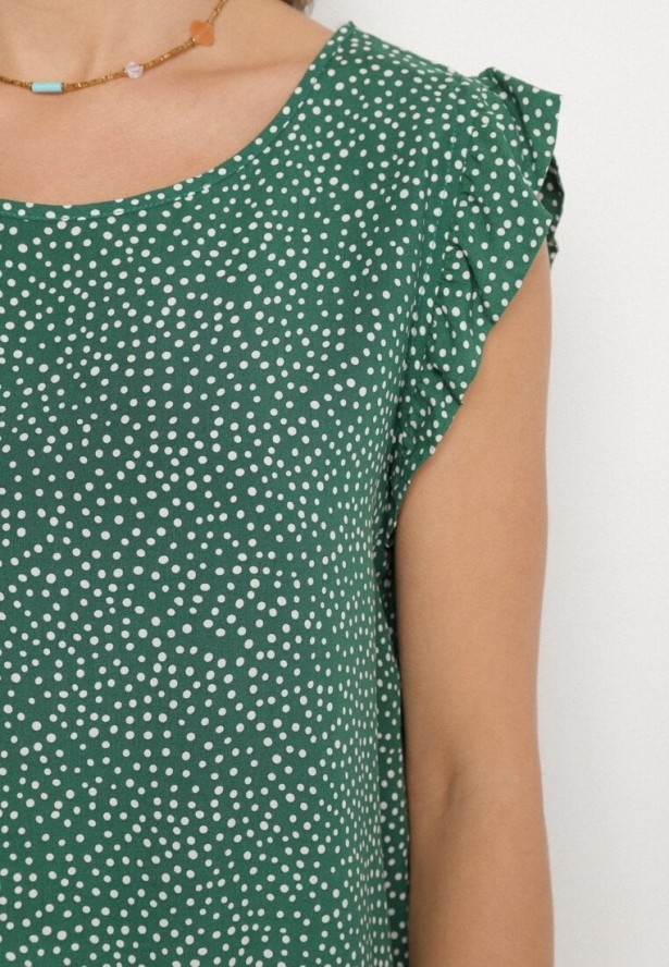 Zielona Bluzka z Bawełny w Kropki Nappela