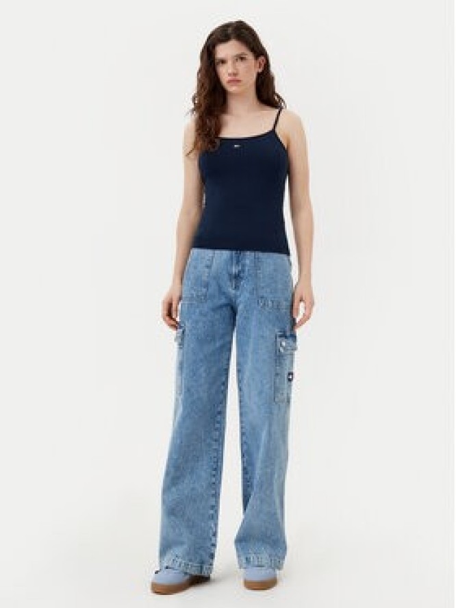 Tommy Jeans Top Essential DW0DW20675 Granatowy Slim Fit