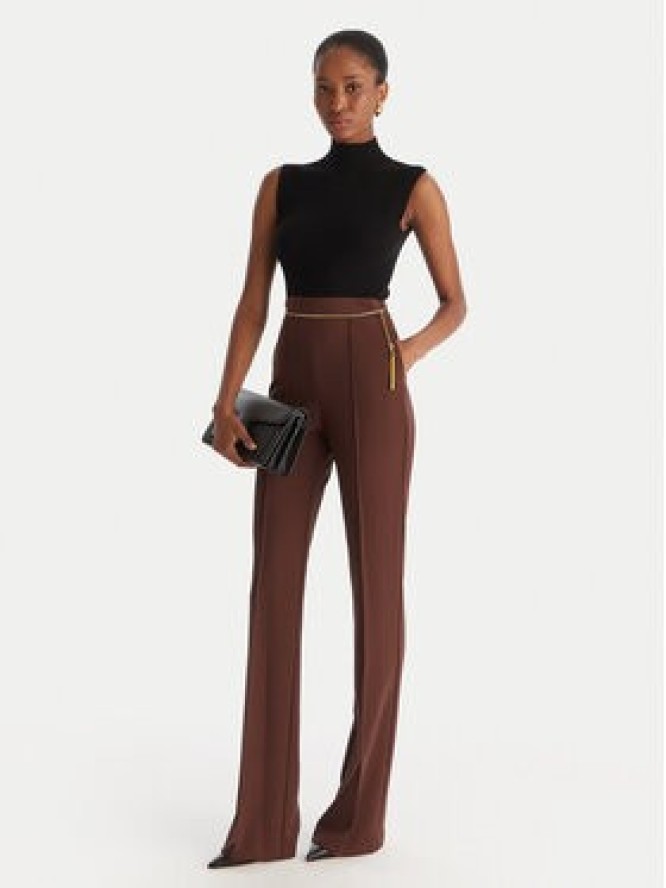 Elisabetta Franchi Spodnie materiałowe PA-141-57E2-V420 Brązowy Regular Fit
