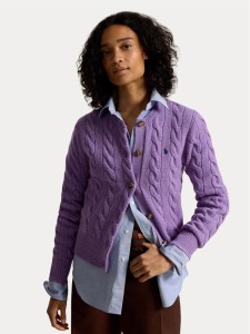 Polo Ralph Lauren Kardigan 211972104505 Fioletowy jasny Slim Fit