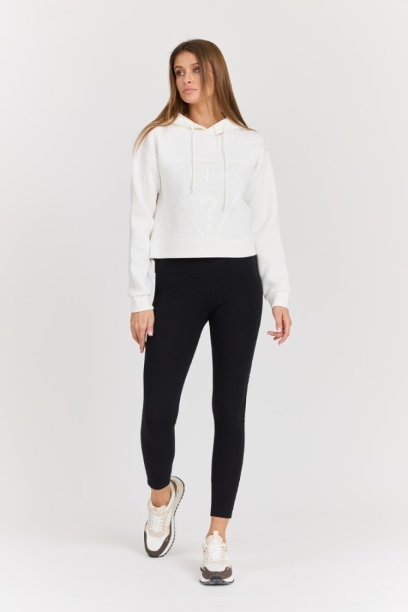 GUESS Biała damska bluza New Alisa z dużym logo, Rozmiar L