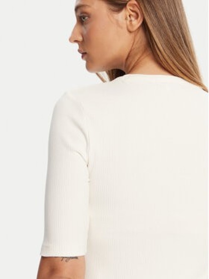 Tommy Hilfiger Bluzka WW0WW47308 Écru Slim Fit