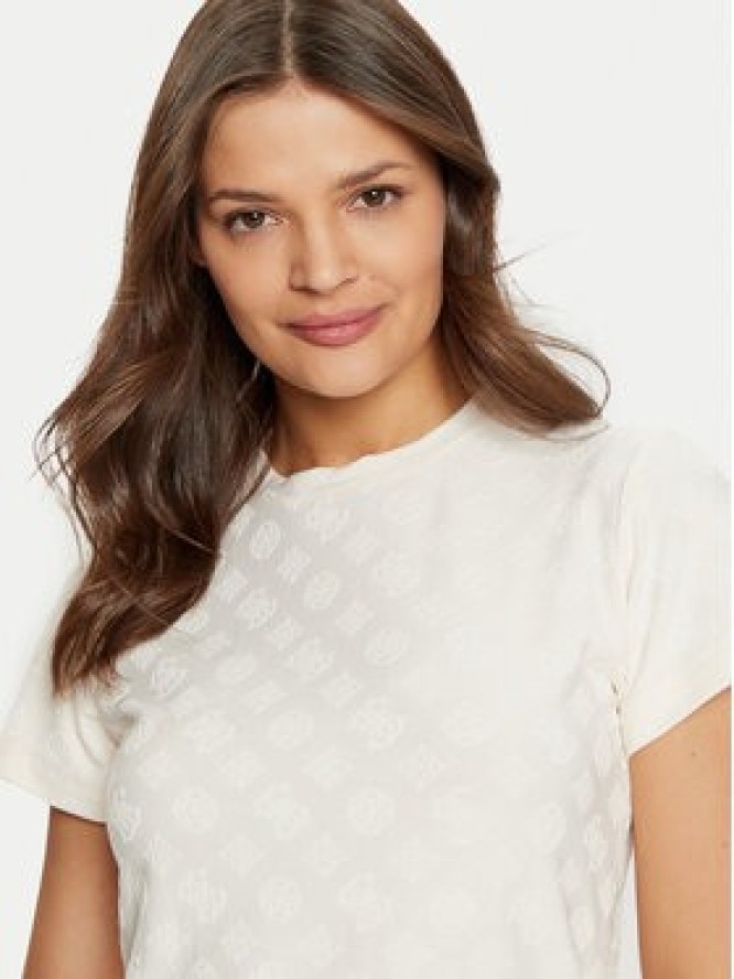 Guess T-Shirt V5RI02 KCLG2 Écru Regular Fit