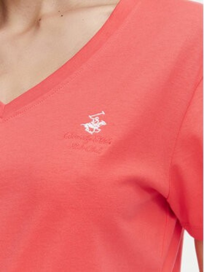 Beverly Hills Polo Club T-Shirt P-SS26W-TS516518 Koralowy Regular Fit