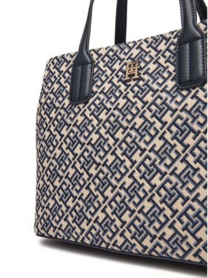 Tommy Hilfiger Torebka Th Jacquard Satchel AW0AW17444 Granatowy