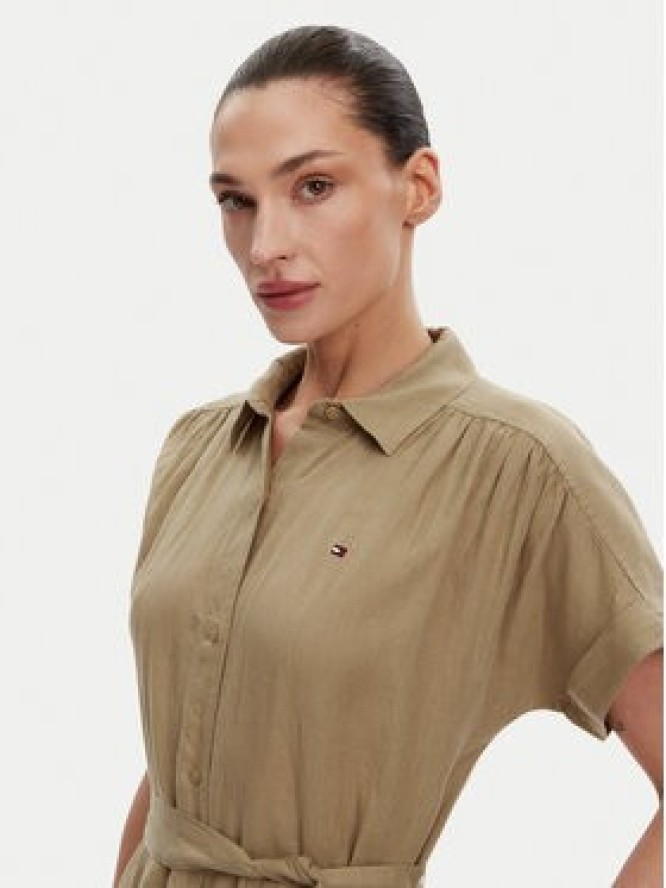 Tommy Hilfiger Sukienka koszulowa Ess WW0WW44653 Beżowy Regular Fit