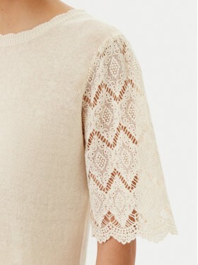 TWINSET Sweter 251TP3341 Beżowy Regular Fit