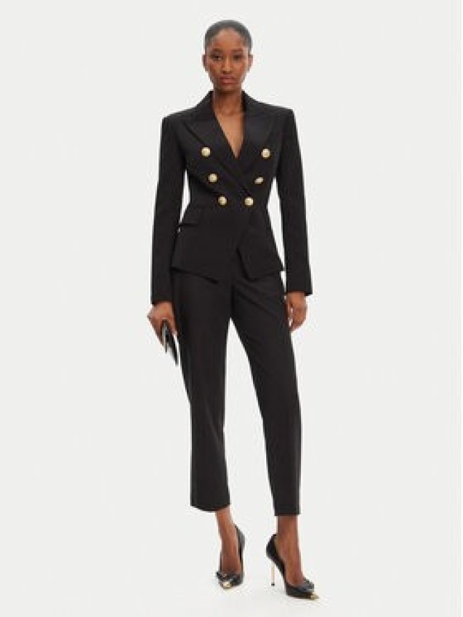 Balmain Marynarka DF1SG008VB00 Czarny Regular Fit