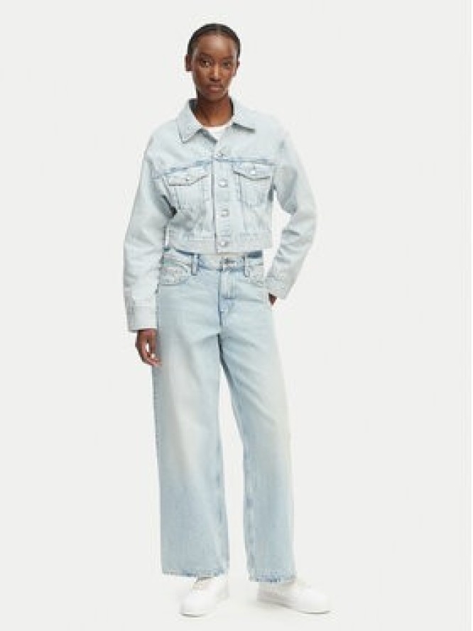 Calvin Klein Jeans Kurtka jeansowa LV047F680G Niebieski Cropped Fit