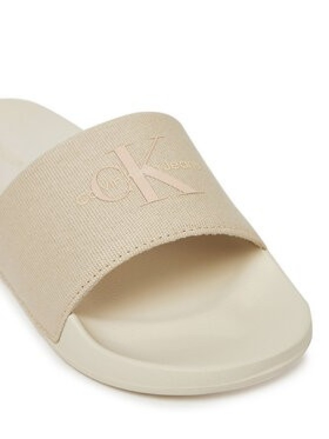Calvin Klein Jeans Klapki Slide Monogram Wn YW0YW01835 Écru