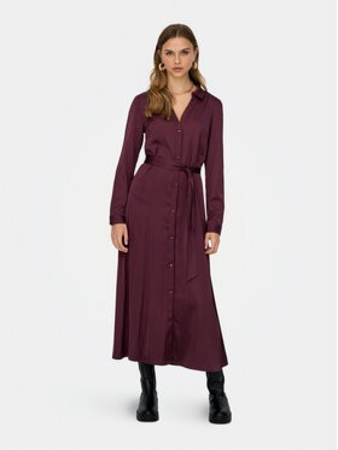 ONLY Sukienka koszulowa Mika 15361725 Bordowy Regular Fit