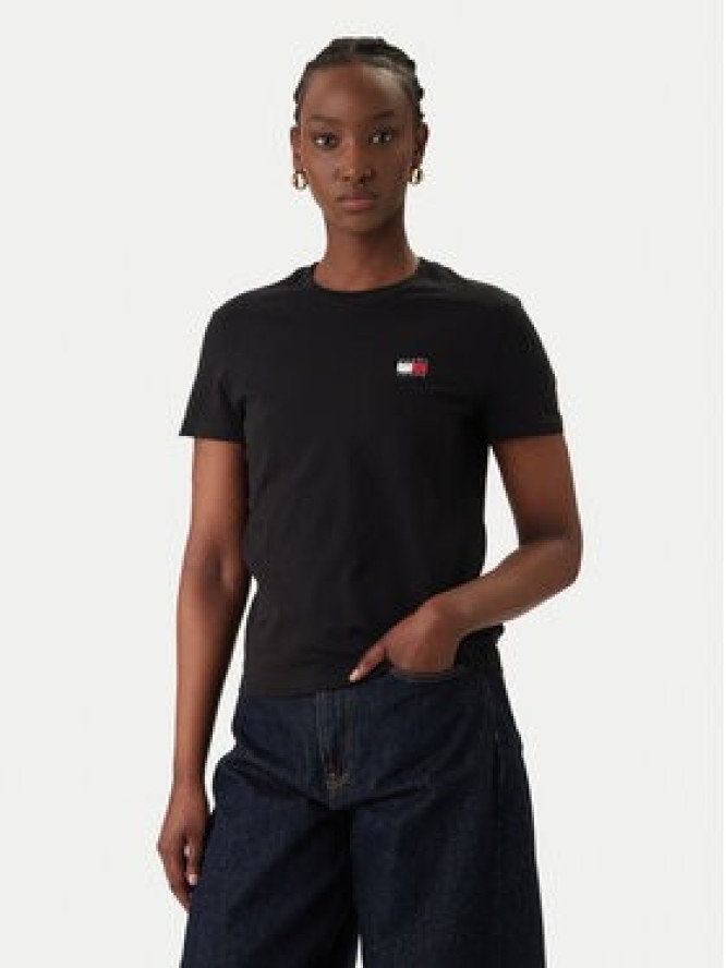 Tommy Jeans T-Shirt Wavy Flag DW0DW22274 Czarny Regular Fit