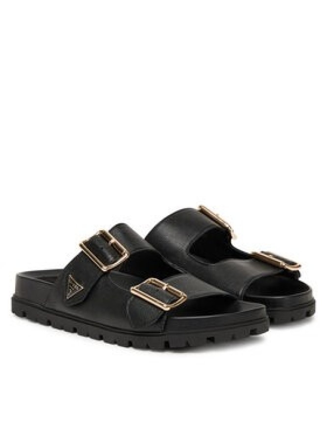 Guess Klapki FLTFST LEA03 Czarny