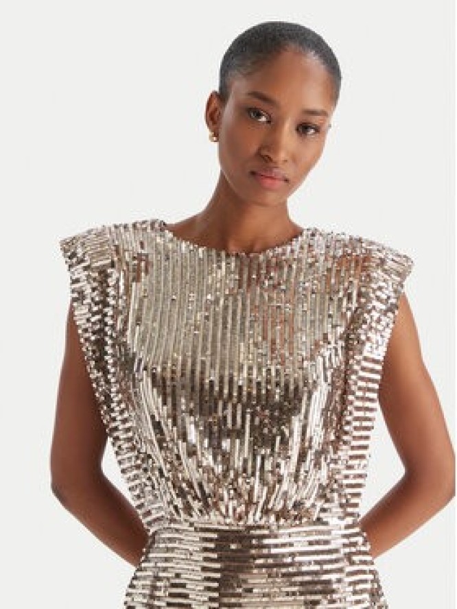 BOSS Sukienka koktajlowa C_Dillana 50548317 Złoty Slim Fit