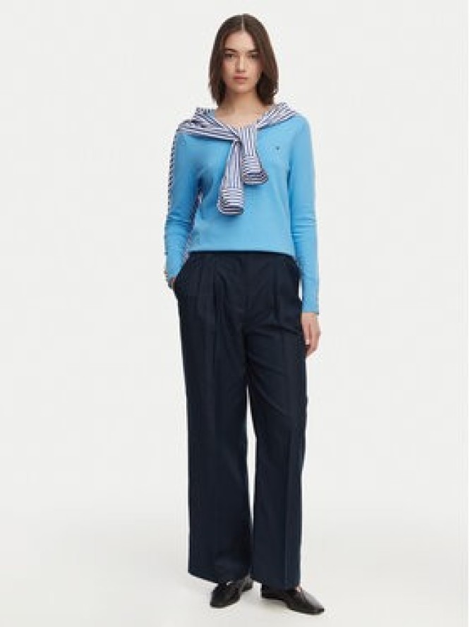 Tommy Hilfiger Spodnie materiałowe WW0WW48884 Granatowy Wide Leg