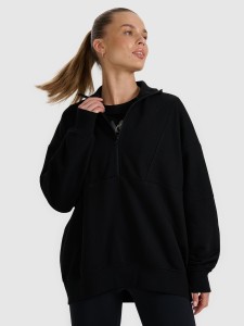 4F Bluza dresowa nierozpinana bez kaptura damska - czarna M