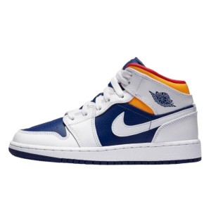 Buty do chodzenia unisex Air Jordan 1 Mid White Laser Orange Deep Royal Blue