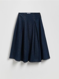 Jeansowa spódnica midi - granatowy