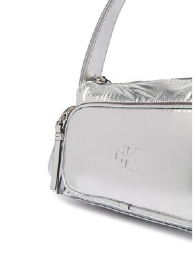 Calvin Klein Torebka Pocket Silver Nylon Small Bag LV04F3443G Srebrny