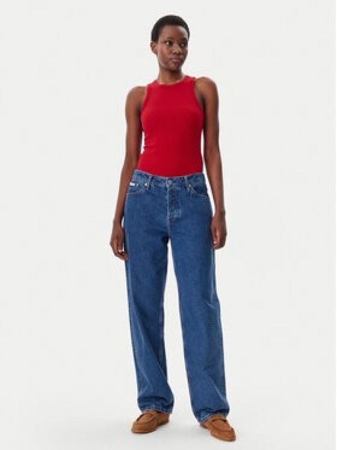 Tommy Hilfiger Top WW0WW38635 Czerwony Slim Fit