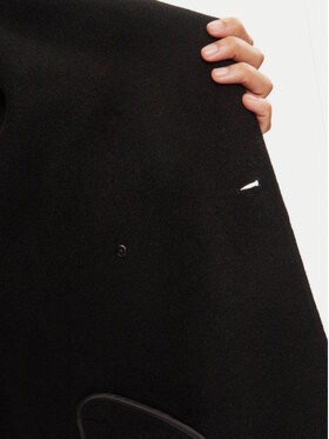 Elisabetta Franchi Płaszcz wełniany CP-57D-46E2 Czarny Regular Fit