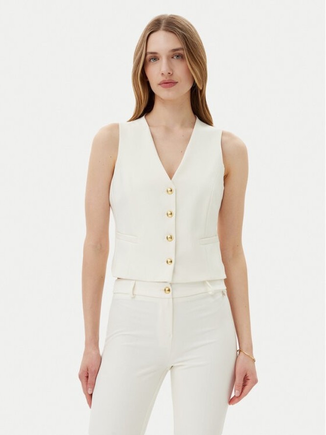 Maryley Kamizelka 25EB128/43VA Écru Regular Fit