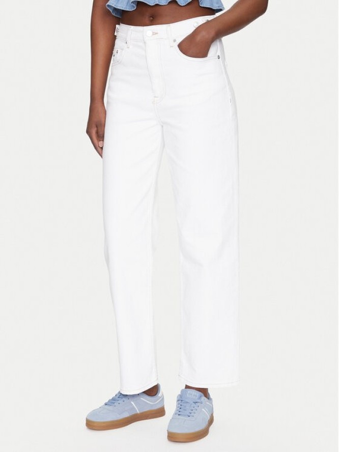 Tommy Jeans Jeansy Layla DW0DW20018 Biały Straight Fit