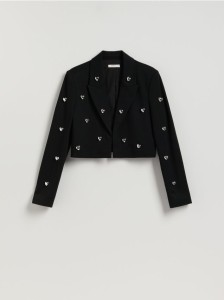 Marynarka z aplikacjami - czarny