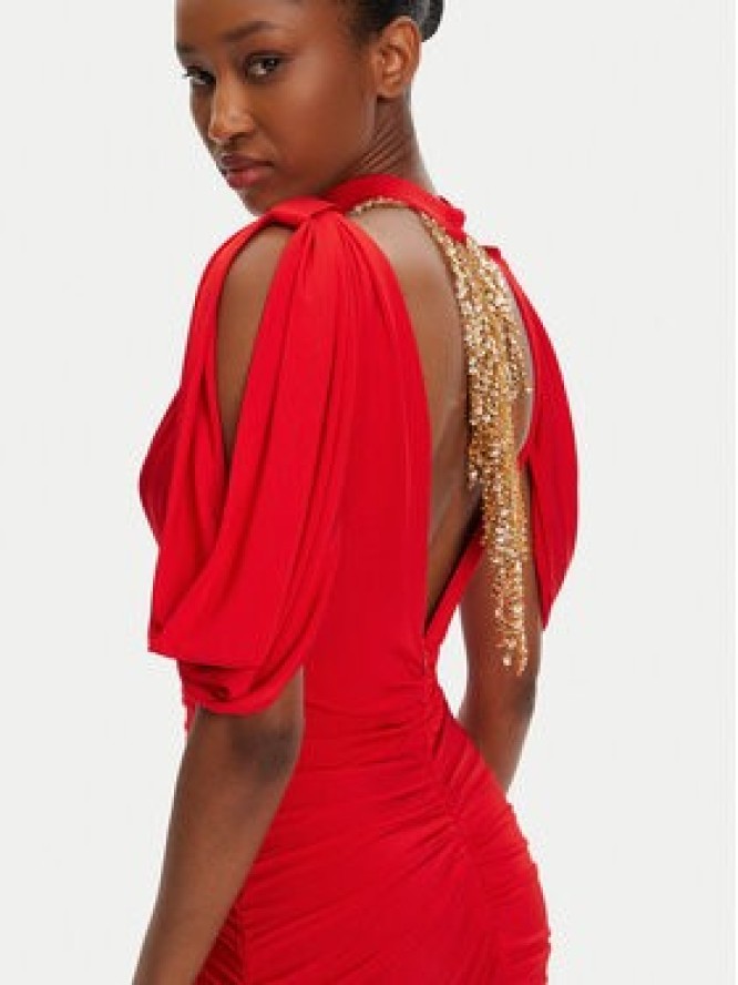 Babylon Sukienka wieczorowa S00876 Czerwony Slim Fit