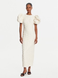 ROTATE Sukienka wieczorowa 114553857 Écru Slim Fit