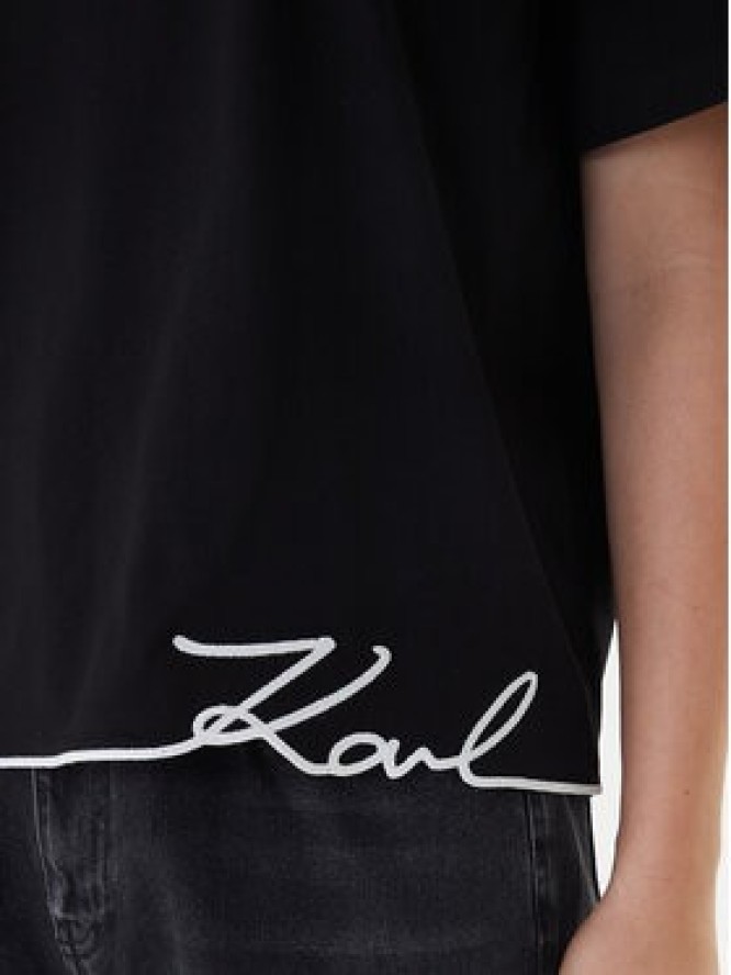 KARL LAGERFELD T-Shirt B1W17031 Czarny Relaxed Fit
