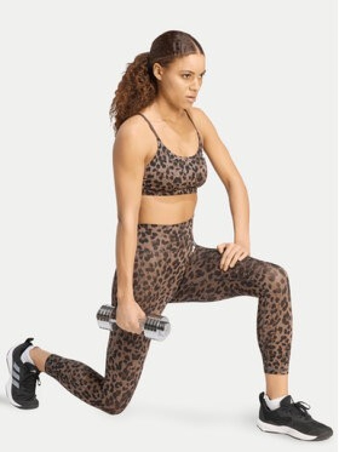 adidas Legginsy Optime Essentials 3-Stripes KZ2520 Brązowy Slim Fit