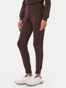 Guess Spodnie dresowe V2YB18 K7UW2 Brązowy ciemny Regular Fit