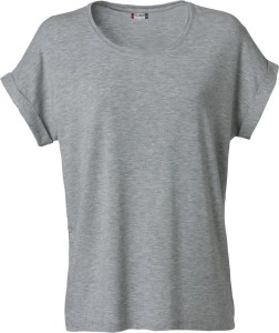 clique T-shirt damski Katy z wiskozy szary melanż – grey melange