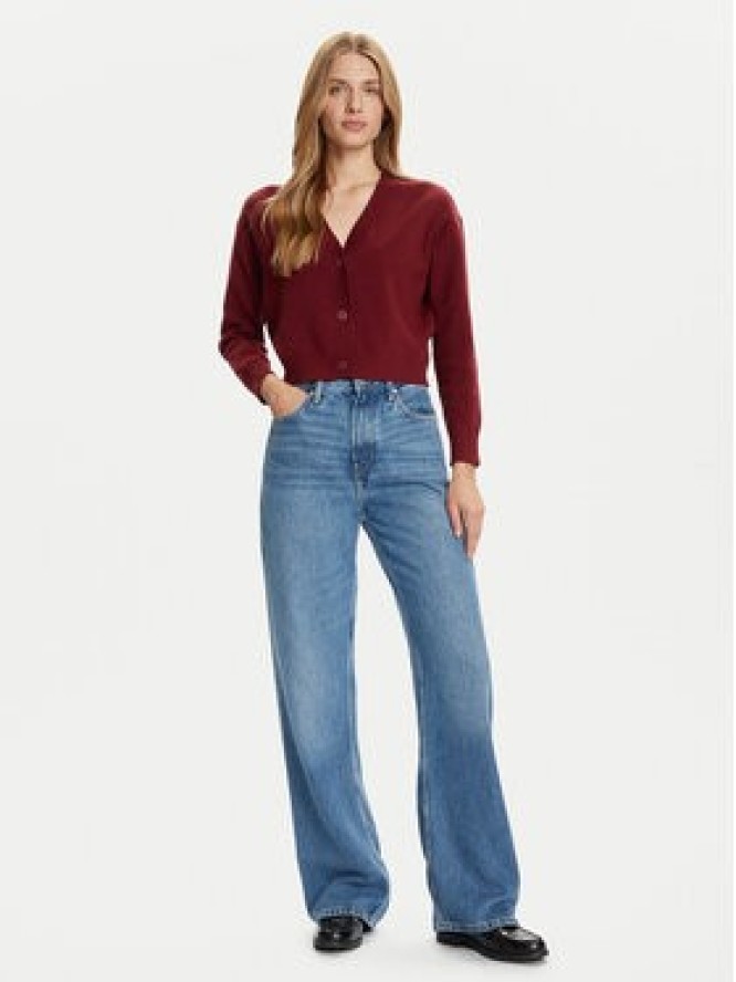 Vero Moda Kardigan Gold Art 10332210 Bordowy Regular Fit