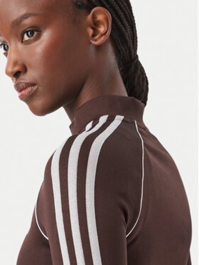 adidas Bluza Essentials 3 Stripes Seamless Tracktop KX8418 Brązowy Slim Fit