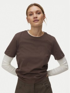 Vero Moda T-Shirt Paulina 10316991 Szary Regular Fit