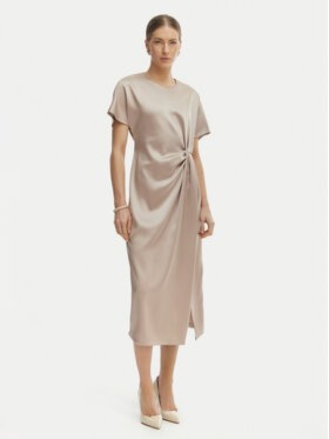 Rinascimento Sukienka koktajlowa CFC0127457003 Beżowy Regular Fit